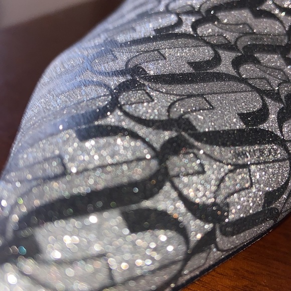 Jimmy Choo Marinda silver/black glitter leather fits a size 10 but they are 43 - Picture 3 of 12